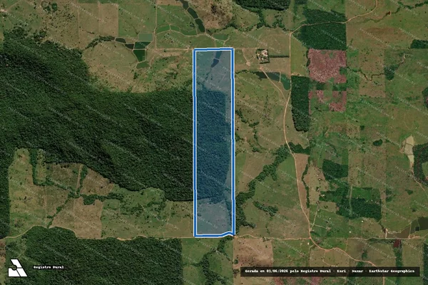 Imagem de satélite de LOTE 22 - GLEBA 28 - P.A.D. BURAREIRO - Parte 1 em Cacaulândia - RO