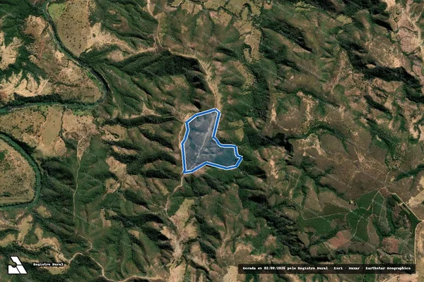 Imagem de satélite de Fazenda Palmital, lugar Corredeiras - Parte 2 em Biquinhas - MG