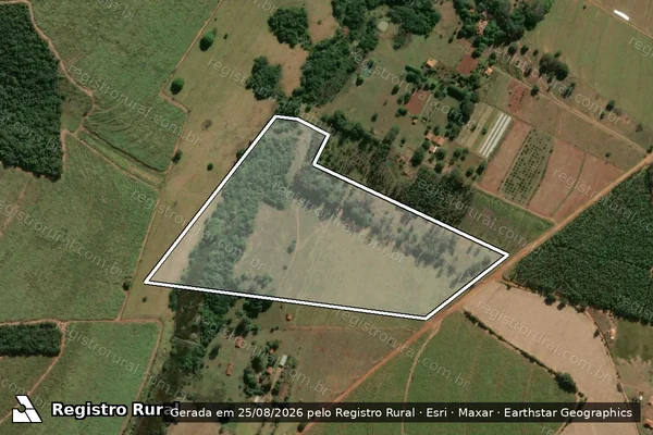 Imagem de satélite de Fazenda Falcão - Matrícula 11562 em Pratânia - SP