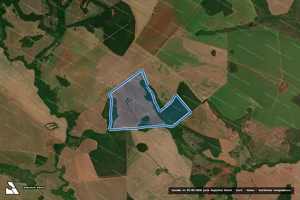 Imagem de satélite de Fazenda Ponte de Pedras lugar denominado Guariroba - PARTE 02 em Serranópolis - GO