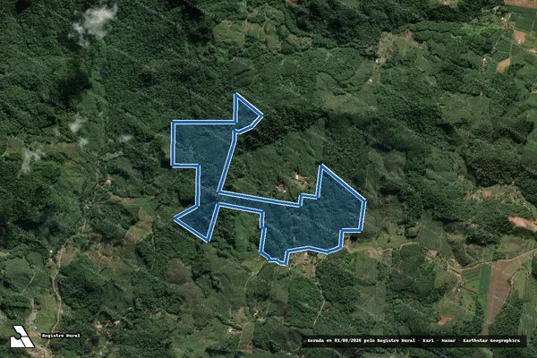 Imagem de satélite de Fazenda Baú em Gaspar - SC