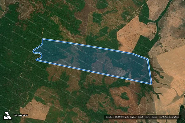 Imagem de satélite de FAZENDA MATO VERDE - Parte 1 em Dois Irmãos do Tocantins - TO