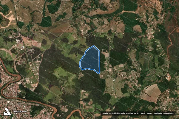 Imagem de satélite de ÁREA COMUNITARIA 01  GLEBA A ? P.A PASTORINHAS - em Brumadinho - MG