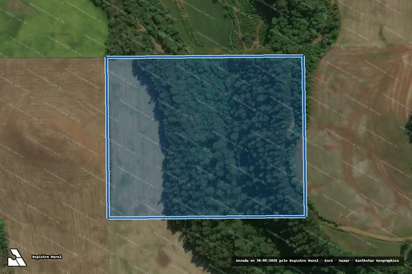 Imagem de satélite de PARTE DO LOTE RURAL Nº 39, situado na Linha Sete (7), da Secção Treze de Maio, no muncipio de ÁUREA-RS - Matrícula 14.648 em Áurea - RS