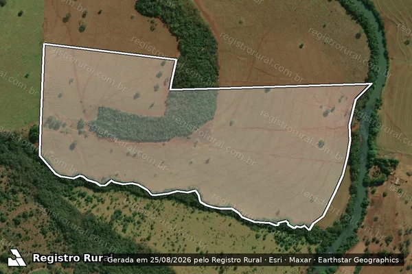 Imagem de satélite de Fazenda Ariranha Olho D água - Gleba 09 em São Francisco de Sales - MG