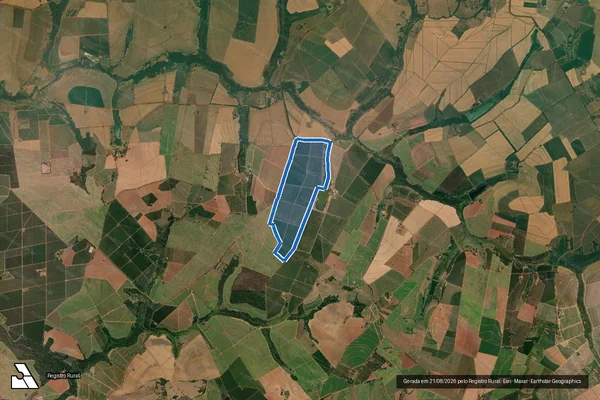 Imagem de satélite de FAZENDA SANTA ROSA - MATRICULA ? 5.582 em Monte Azul Paulista - SP