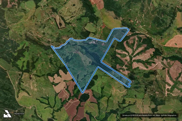 Imagem de satélite de Fazenda Crayola - Única em Rio Branco do Ivaí - PR