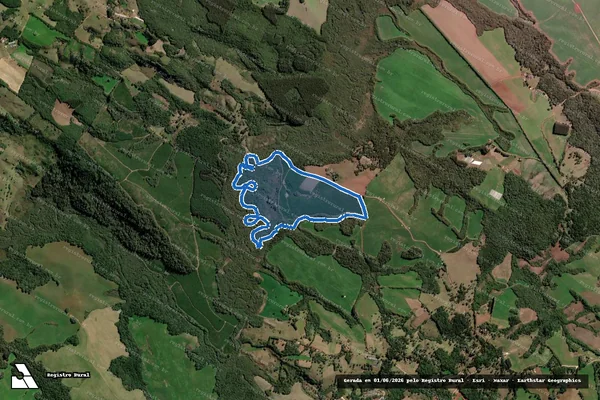 Imagem de satélite de Fazenda  Cachoeira - Mat. 1194 em Piraí do Sul - PR