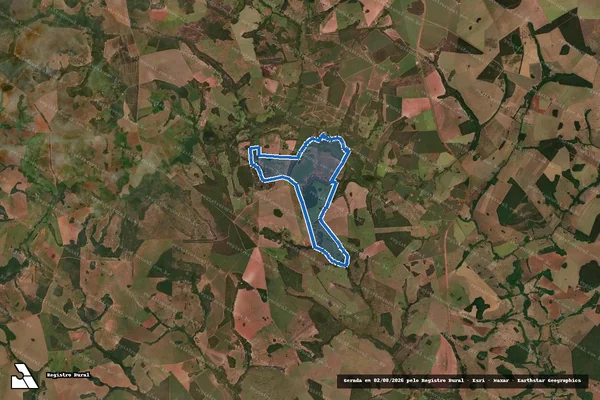 Imagem de satélite de Fazenda Ponte de Pedra, lugar denominado ?FAZENDA FELICIDADE? - Parte 1 em Serranópolis - GO
