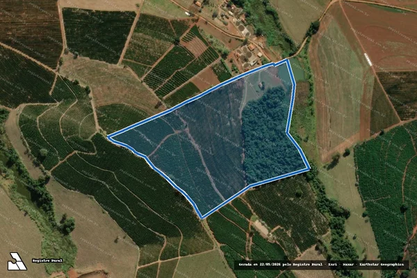 Imagem de satélite de Sítio Sete Paus - Sítio Aracatu 2 em Guaranésia - MG