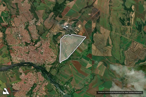 Imagem de satélite de Fazenda Pau D?Alho - Matrícula 13438 ? Gleba 1 em Barra Bonita - SP