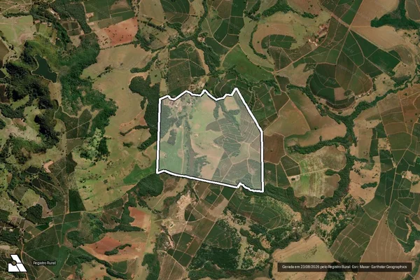 Imagem de satélite de Fazenda Alagôas ou Ribeirão do Chapéu - Gleba 01 em Ibiraci - MG