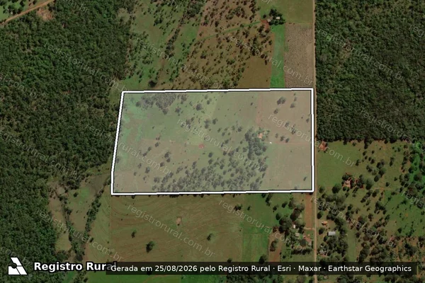 Imagem de satélite de PROJETO DE ASSENTAMENTO RIO FEIO - LOTE 54 em Guia Lopes da Laguna - MS