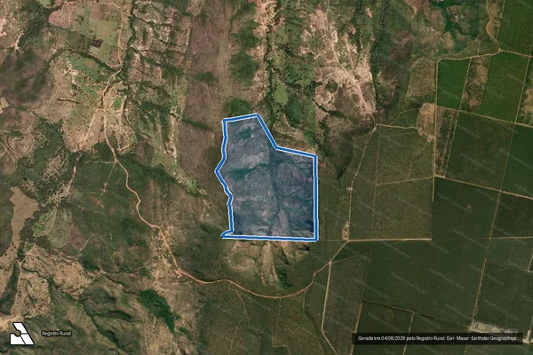 Imagem de satélite de FAZENDA CARAÍBAS OU OLHOS D AGUA - 03 em Várzea da Palma - MG