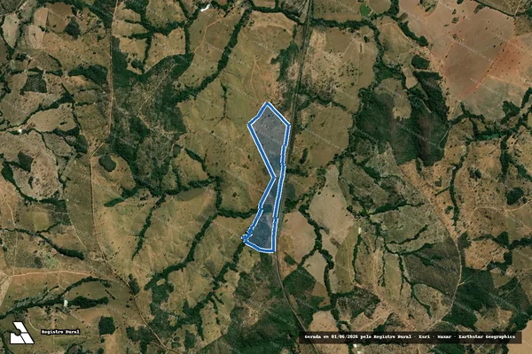 Imagem de satélite de Fazenda Matinha, denominado Floresta - PARCELA 02 em Goiandira - GO