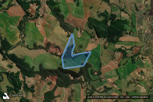 Imagem de satélite de Quinhão 38-O, da Fazenda Moraes - Parcela 1 em Clevelândia - PR
