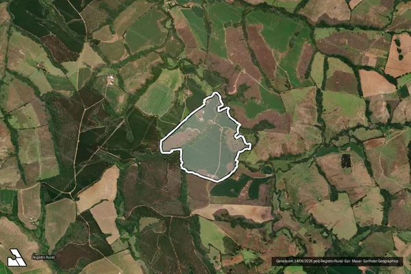 Imagem de satélite de Lavrinha, Pasto do Córrego, Fazenda da Casa Grande, Morro Grande e Pasto do Bangalato - Parcela 01 em São João del Rei - MG