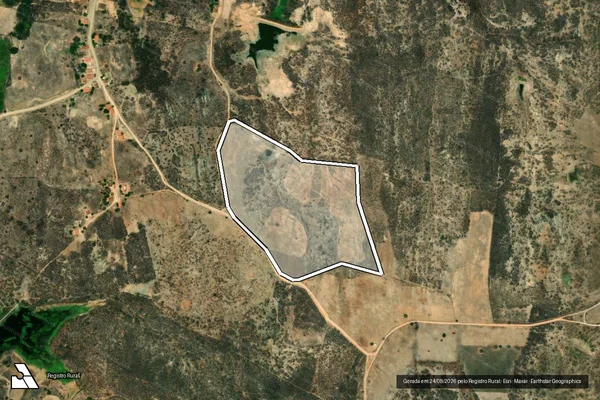 Imagem de satélite de SITIO IPUEIRAS ? LOTE 2015 - Parte 1 em Jaguaribe - CE