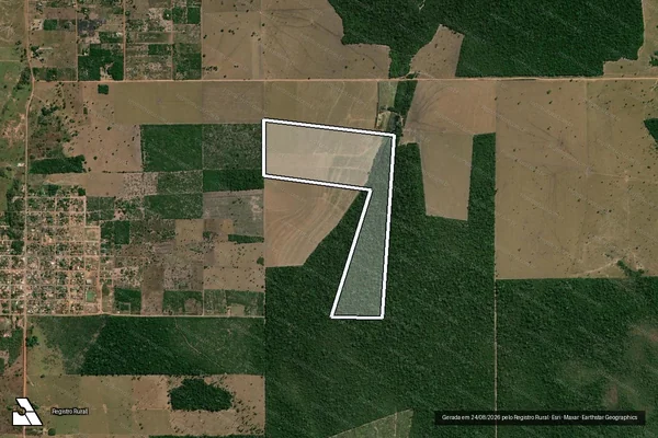 Imagem de satélite de Lote 67 Remanescente Gleba Corumbiara, Setor 01 - Lote 67-B Remanescente em Primavera de Rondônia - RO