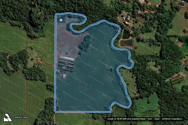 Imagem de satélite de Lote Rural n° 76, Integrante da Linha Guaçu, 8° Per. Faz. Britânia - Parte 1 em Toledo - PR