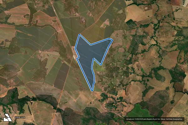 Imagem de satélite de FAZENDA RIO DOS BOIS em Santa Rita do Novo Destino - GO