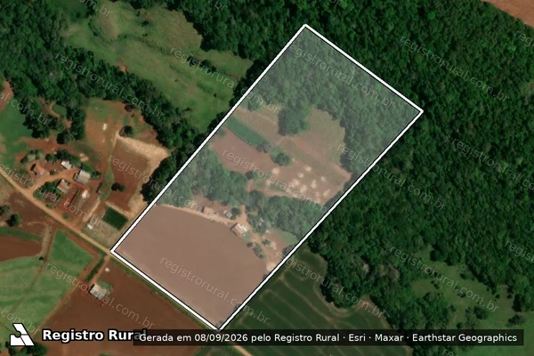 Imagem de satélite de LOTE RURAL 48-AC GLEBA 53-AM - Matrícula 33.911 - Parte 3 em Santa Izabel do Oeste - PR