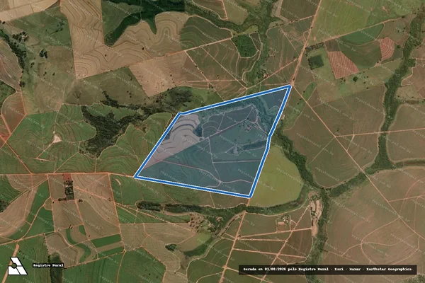 Imagem de satélite de Fazenda Recanto do Icaraí - Área Total em Bento de Abreu - SP