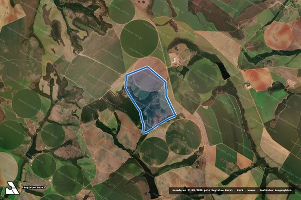 Imagem de satélite de FAZENDAS ESTRELA DO SUL, ANTUNES, BACURI, JOÃO DO MATO, BURITI E CAPÃO DA ONÇA em Cristalina - GO