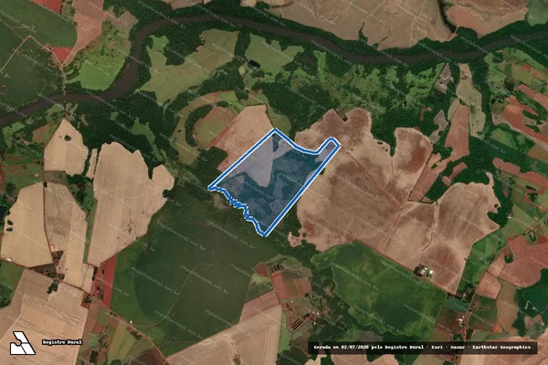 Imagem de satélite de Granja São Pedro - Gleba D em Santo Antônio das Missões - RS