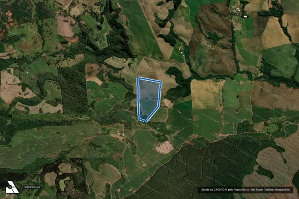 Imagem de satélite de Lote nº 90 da Gleba nº 04 do PA Vitoria da União do PR - Parte 1 em Mangueirinha - PR