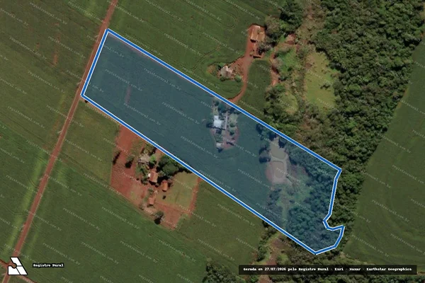 Imagem de satélite de Lote Rural nº 60 e Parte do Lote Rural nº 61, da Gleba C, do Imóvel Silva Jardim - Parte 2 em Serranópolis do Iguaçu - PR