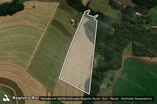 Imagem de satélite de Parte do Lote Rural nº 219, Situado no 5º Polígono - Parte 1 em Serranópolis do Iguaçu - PR
