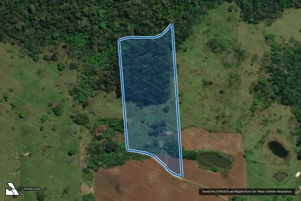 Imagem de satélite de Parte do Lote Rural N°48 - Parte 1 em São Miguel do Oeste - SC
