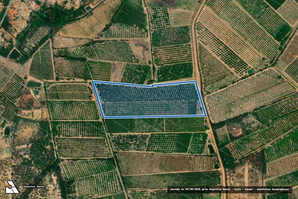 Imagem de satélite de Lote Agrícola Nº 50 - Projeto Maniçoba - PARCELA 01 em Juazeiro - BA