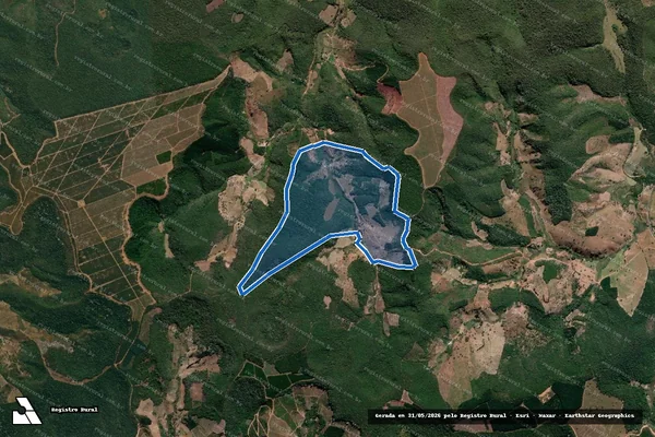 Imagem de satélite de SITIO SANTOS FERNANDES - Parte 1 em Aricanduva - MG