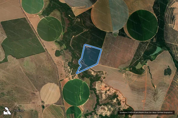 Imagem de satélite de Fazenda GAMELEIRA OU RETIRO - Parte 1 em Lagoa Grande - MG
