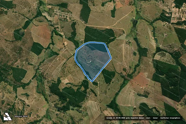 Imagem de satélite de FAZENDA MURO DE PEDRA - Parte 1 em Araújos - MG