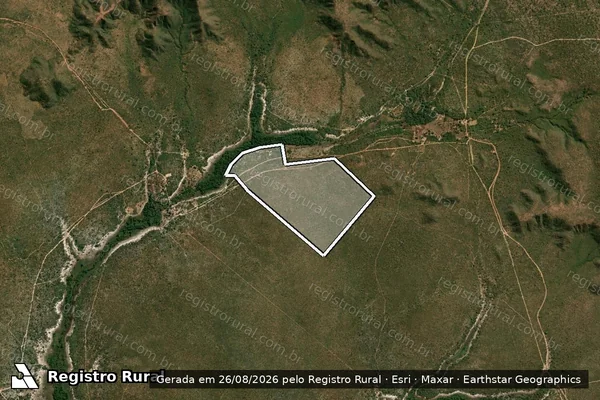 Imagem de satélite de FAZENDA SÃO DOMINGOS - Gleba 01 ? mat 27.366 em Bonito de Minas - MG