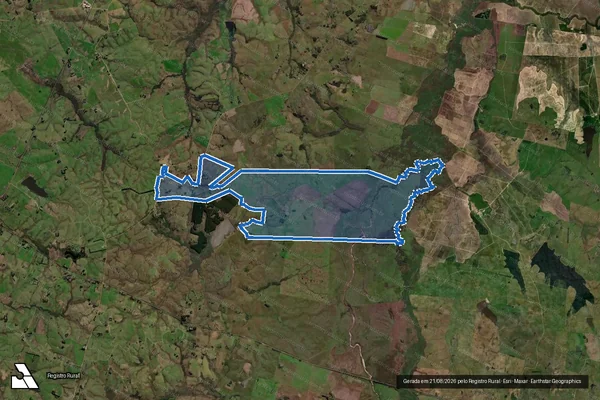 Imagem de satélite de ESTÂNCIA CASA DE PEDRA - Matrícula 11.490, 11.494, 5.711, 4.998 em Sant'Ana do Livramento - RS