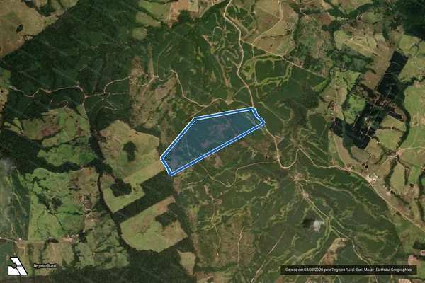 Imagem de satélite de IMOVEL RIBEIRAO BONITO GLEBA JTO - 5 - Matrícula 4675 em Rosário do Ivaí - PR