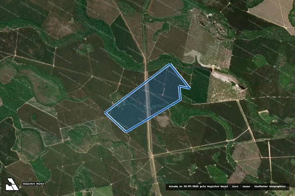 Imagem de satélite de Fazenda Fábrica de Celulose - Matrícula 232 em Mucuri - BA