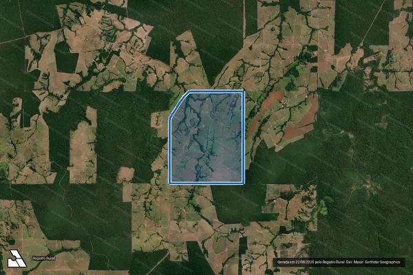 Imagem de satélite de PARCELA 01/05 - Lote 09 (Parte A), Setor 10, Linha 105, Gleba Corumbiara - Lote 09 (Parte A) ? Setor 10 em Chupinguaia - RO