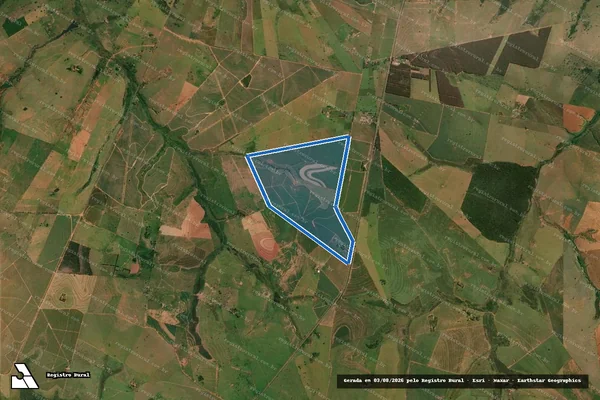 Imagem de satélite de Fazenda Bonança - Faz. Bonança-Mat.496 em Marabá Paulista - SP