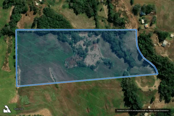 Imagem de satélite de PARTE LOTE RURAL N° 185-A, NÚCLEO JACUTINGA - 1ª PARTE - Matrícula 17970 em Coronel Vivida - PR