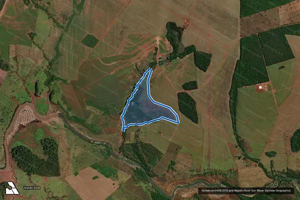 Imagem de satélite de Fazenda Ponte de Pedras - Lugar Denominado Fura-Olho - Parte 1 em Serranópolis - GO