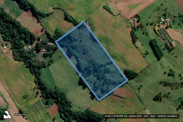 Imagem de satélite de Parte dos Lotes Coloniais nºs 58 e 59, da Fazenda Chapecó - Parcela 1 em Quilombo - SC