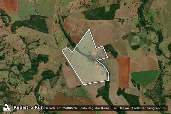 Imagem de satélite de Fazenda Santa Bárbara, Lugar Denominado Pindaíba - Parte 1 em Cromínia - GO