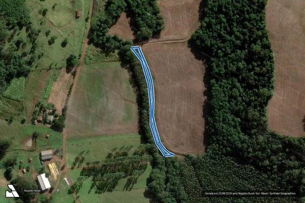 Imagem de satélite de O lote rural nº 170, da Seção Araçá - PARCELA 03 em Modelo - SC