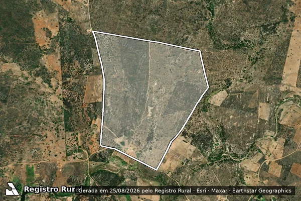 Imagem de satélite de FAZENDA MARIA DA GUIA-GLEBA 01 - GLEBA01 em Pedra Lavrada - PB