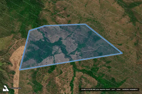 Imagem de satélite de FAZENDA SANTA HELENA, JUNÇÃO DOS LOTES 25 E 26 (PARTE), DO LOTEAMENTO MONTE DO CARMO, GLEBA 2, 5ª ETAPA - Parte 1 em Monte do Carmo - TO